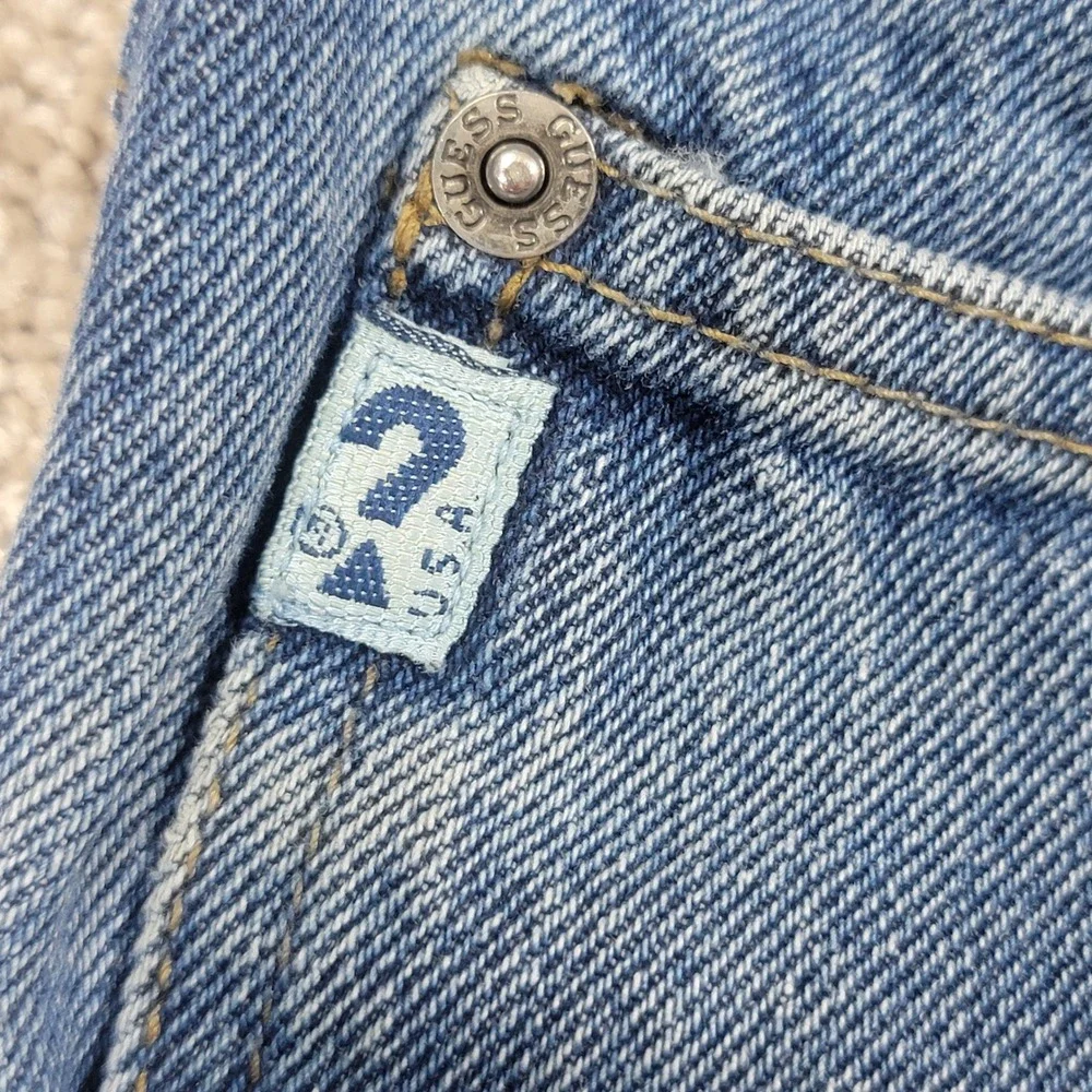 Vintage Guess Jeans USA Mens 42X34 Relaxed Straight Leg Denim Blue AS22904 90s - Picture 5 of 8